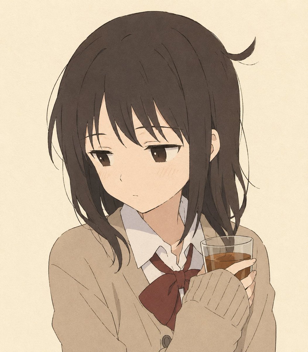 Çay Tutan Sakin Anime Okul Kızı