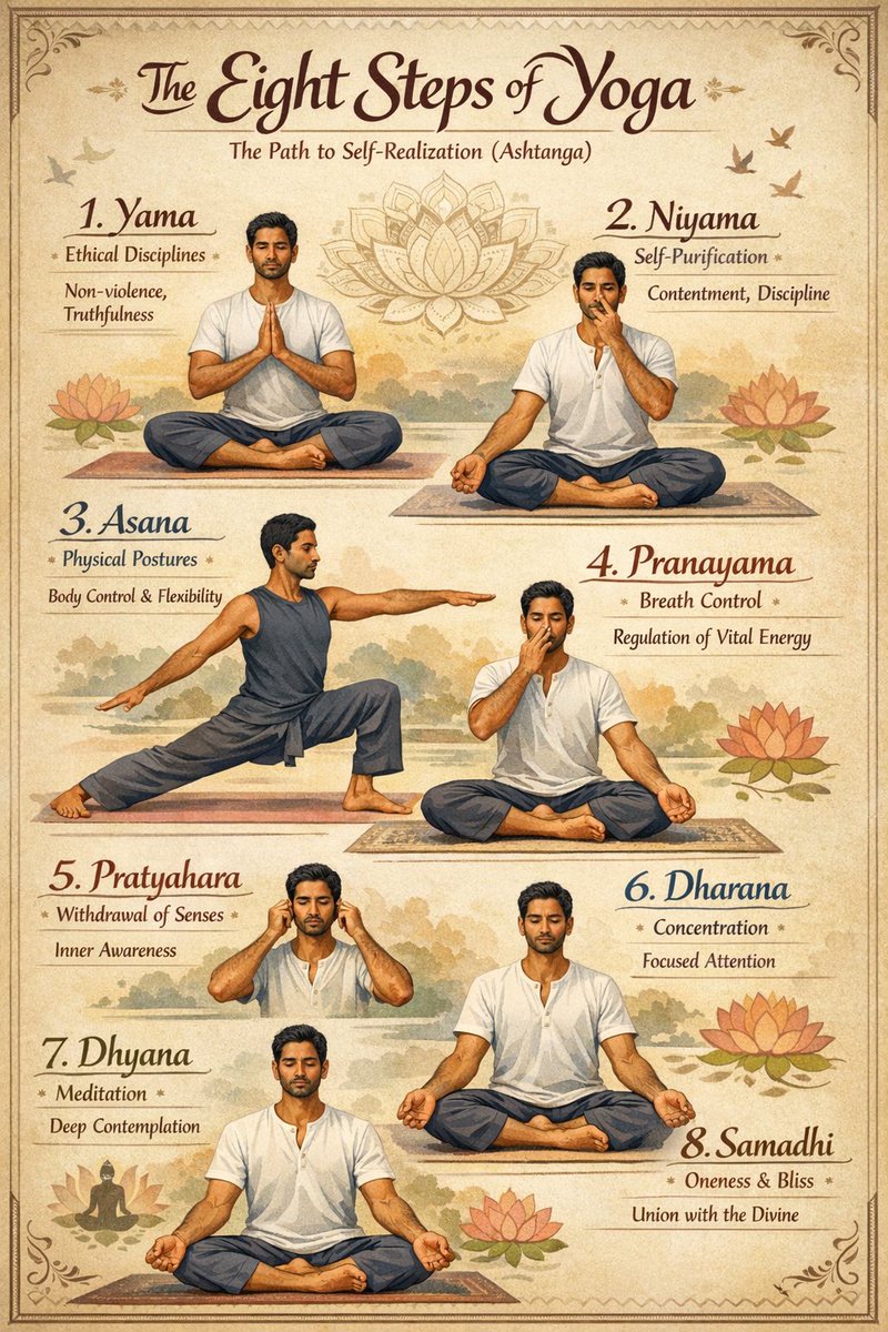 Poster Infográfico Vintage de Yoga (1/4)