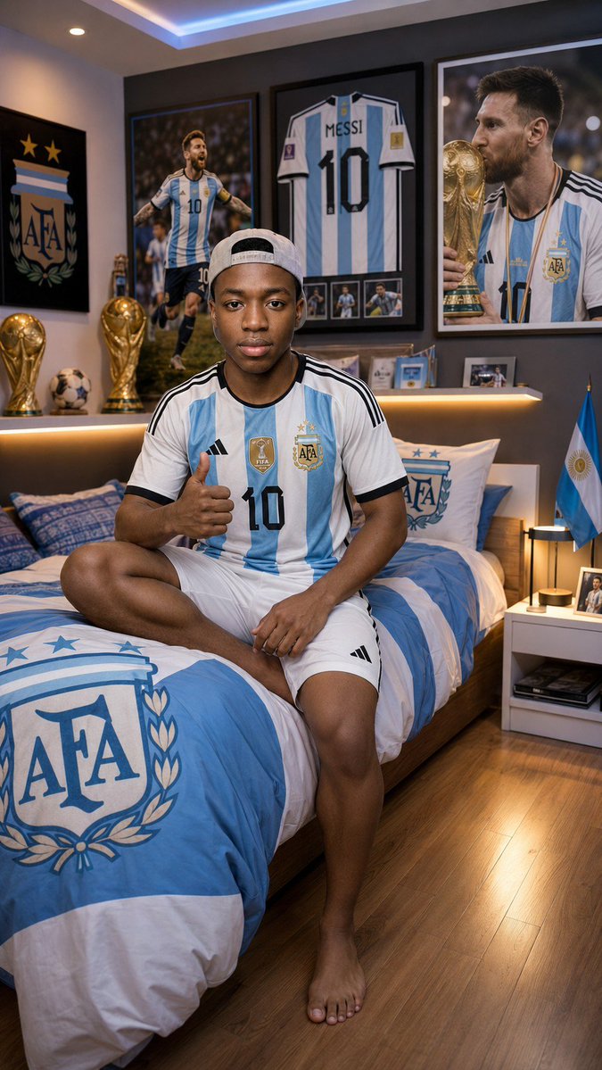 Potret Kamar Penggemar Argentina Premium