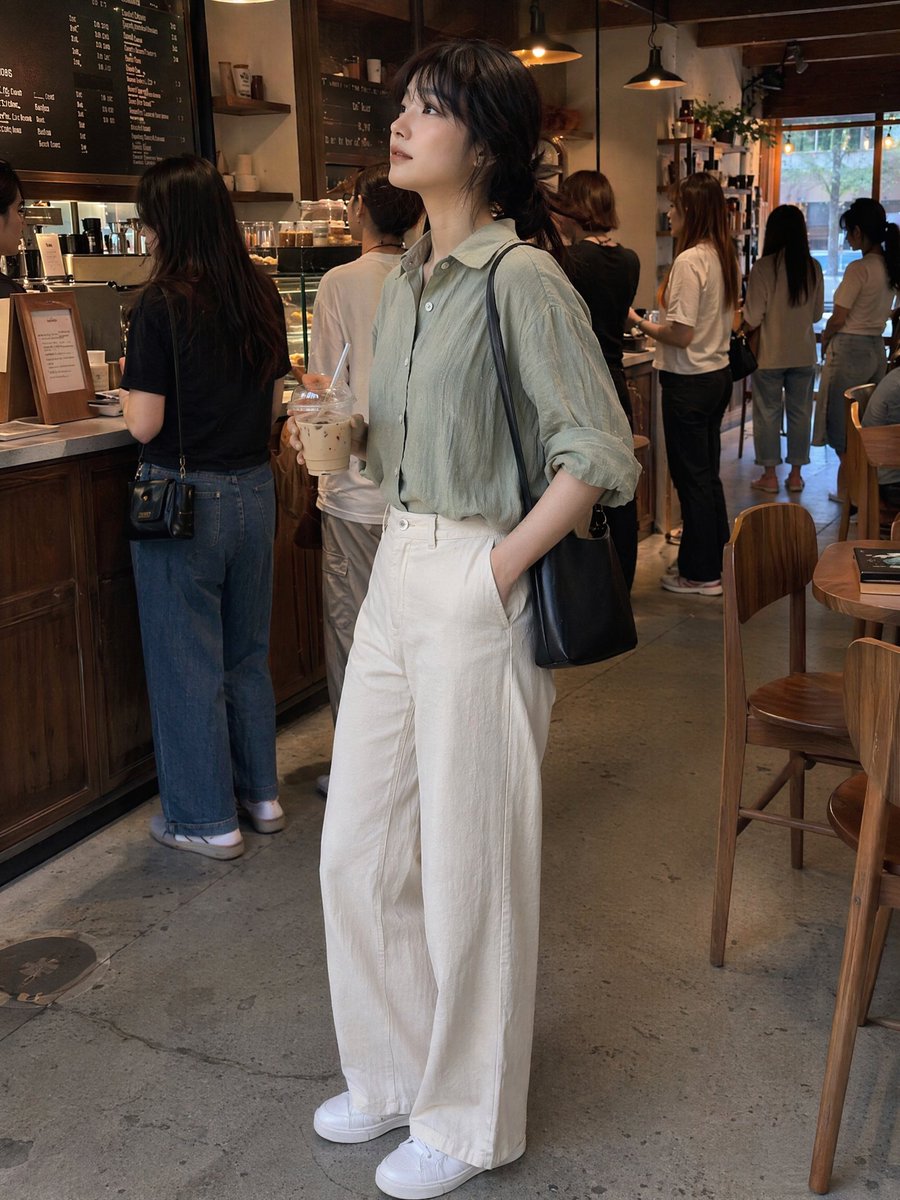 Candid Café Woman with Iced Latte (1/2)