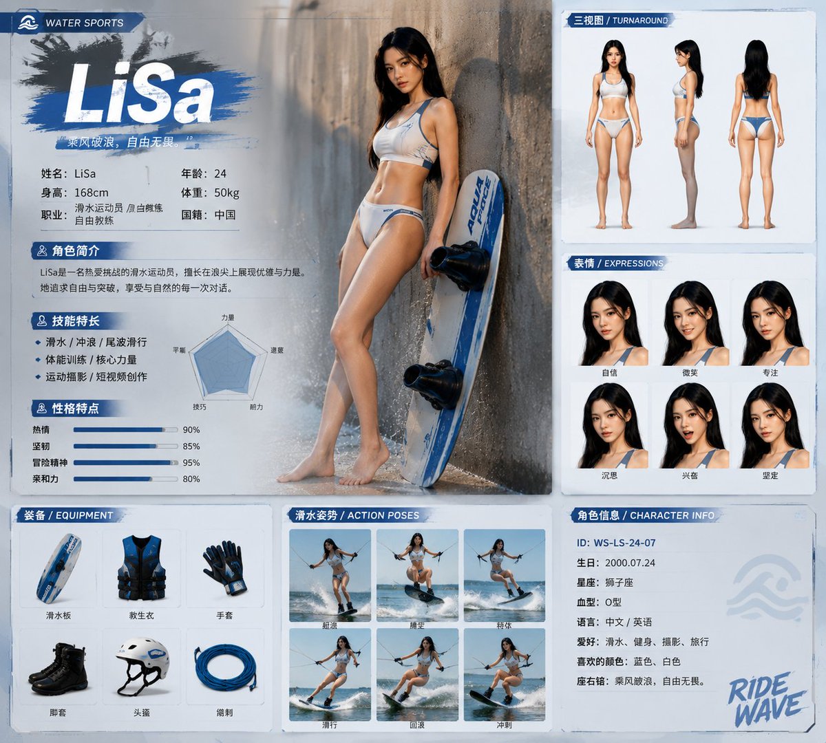 Fiche Personnage LiSa Wakeboard