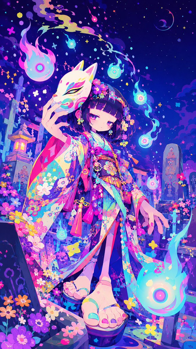 Neon Kitsune Tapınak Hizmetçisi (1/4)
