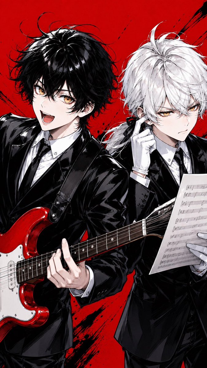Dúo de Rock Anime con Guitarra y Partitura (1/4)