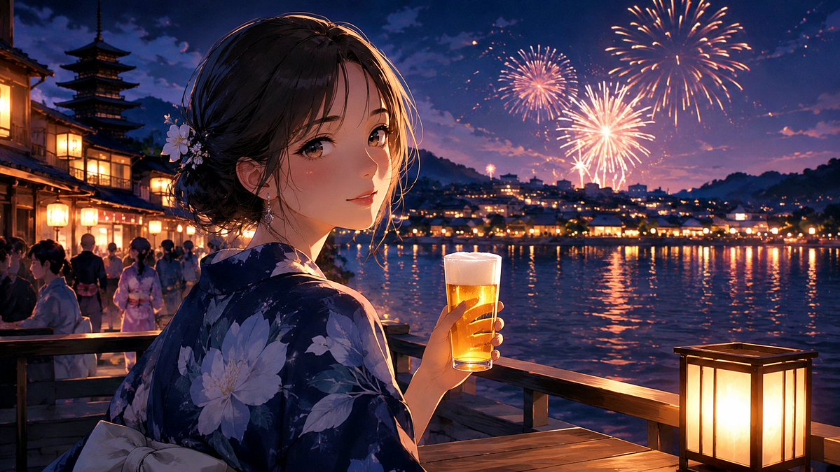 Kyoto Sommerfest Feuerwerk