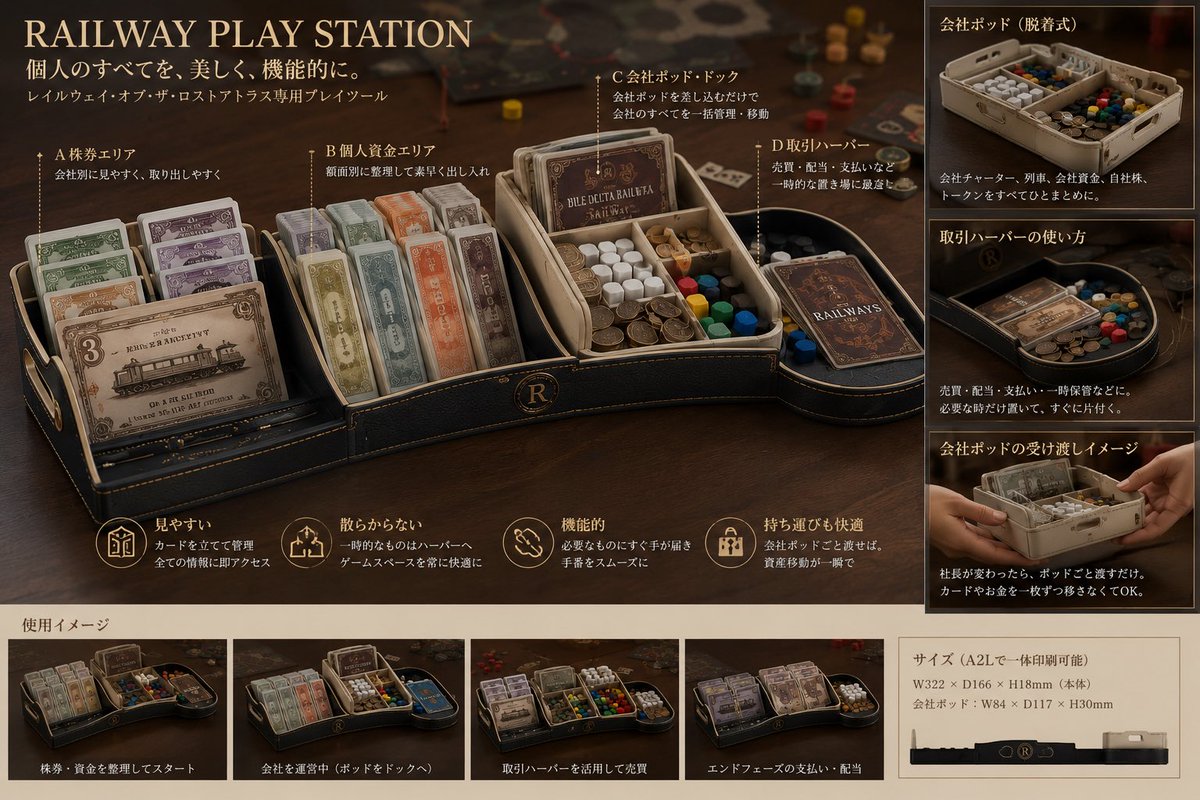 Poster Organizzatore Gioco da Tavolo Ferroviario di Lusso