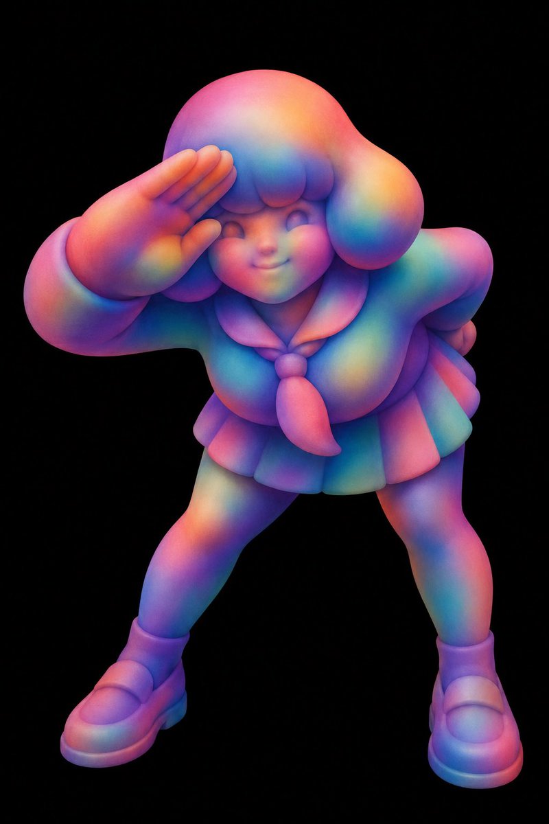Figurine Écolière Chibi Arc-en-ciel