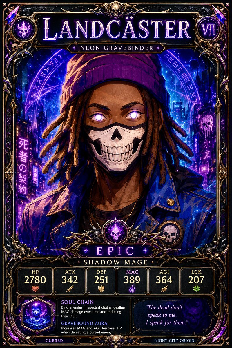 Scheda Fantasy Neon Gravebinder