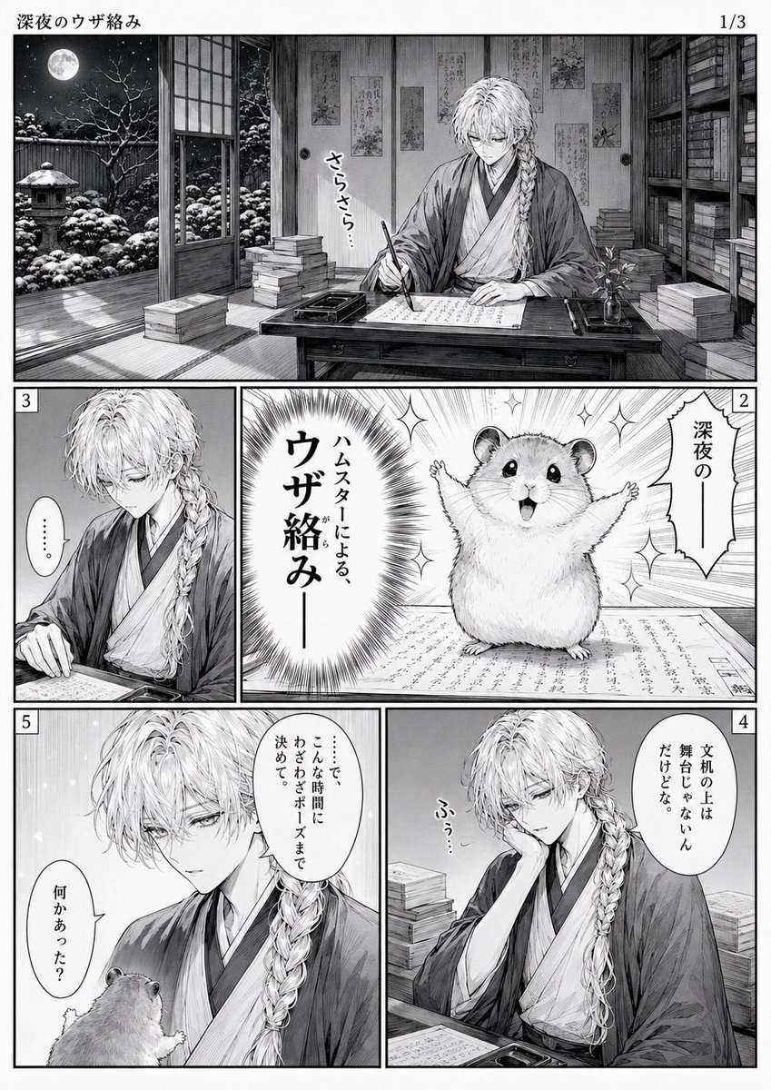 Late-Night Hamster Manga Page (1/3)