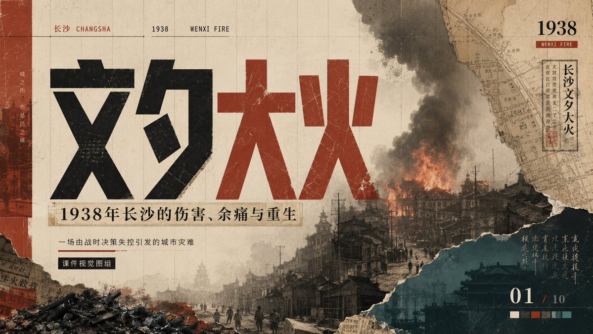 Wenxi Fire Historical PPT Cover (1/4)