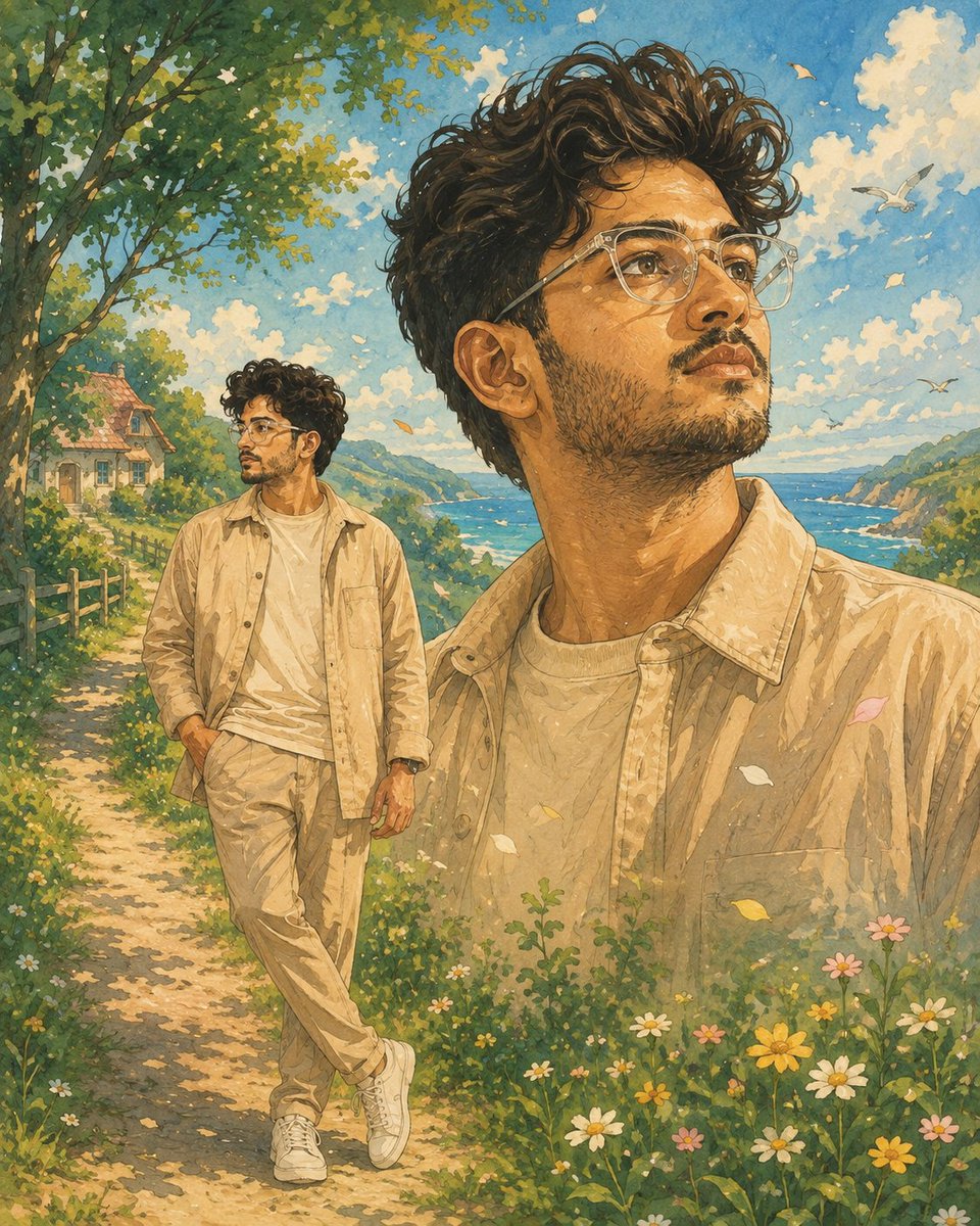 Illustrazione Campagna Acquerello Sognante