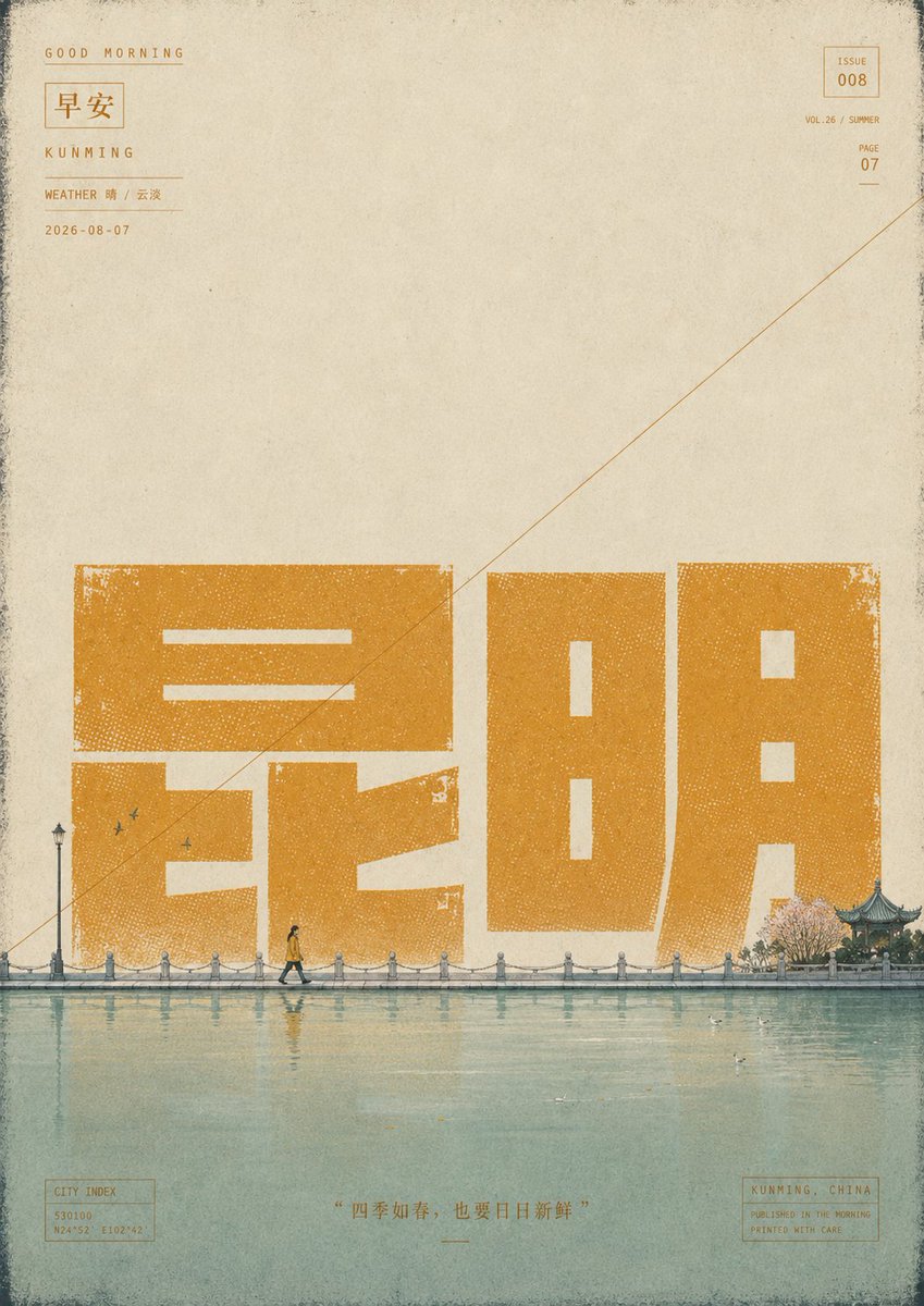 Poster Pagi Kunming Vintage