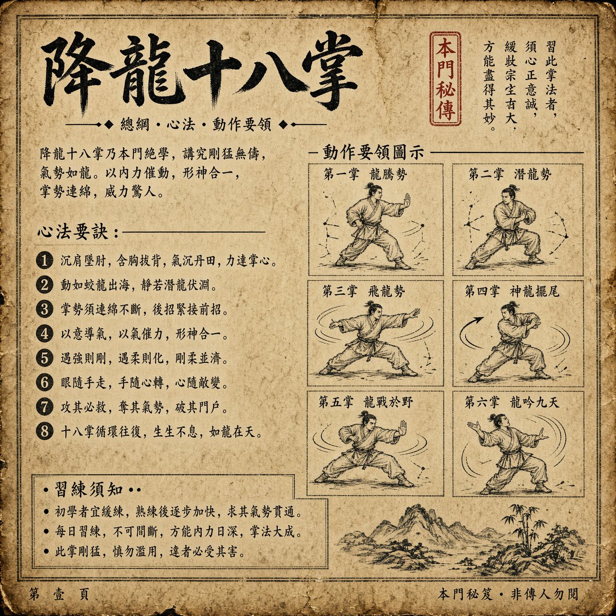 古龍掌法武術秘笈