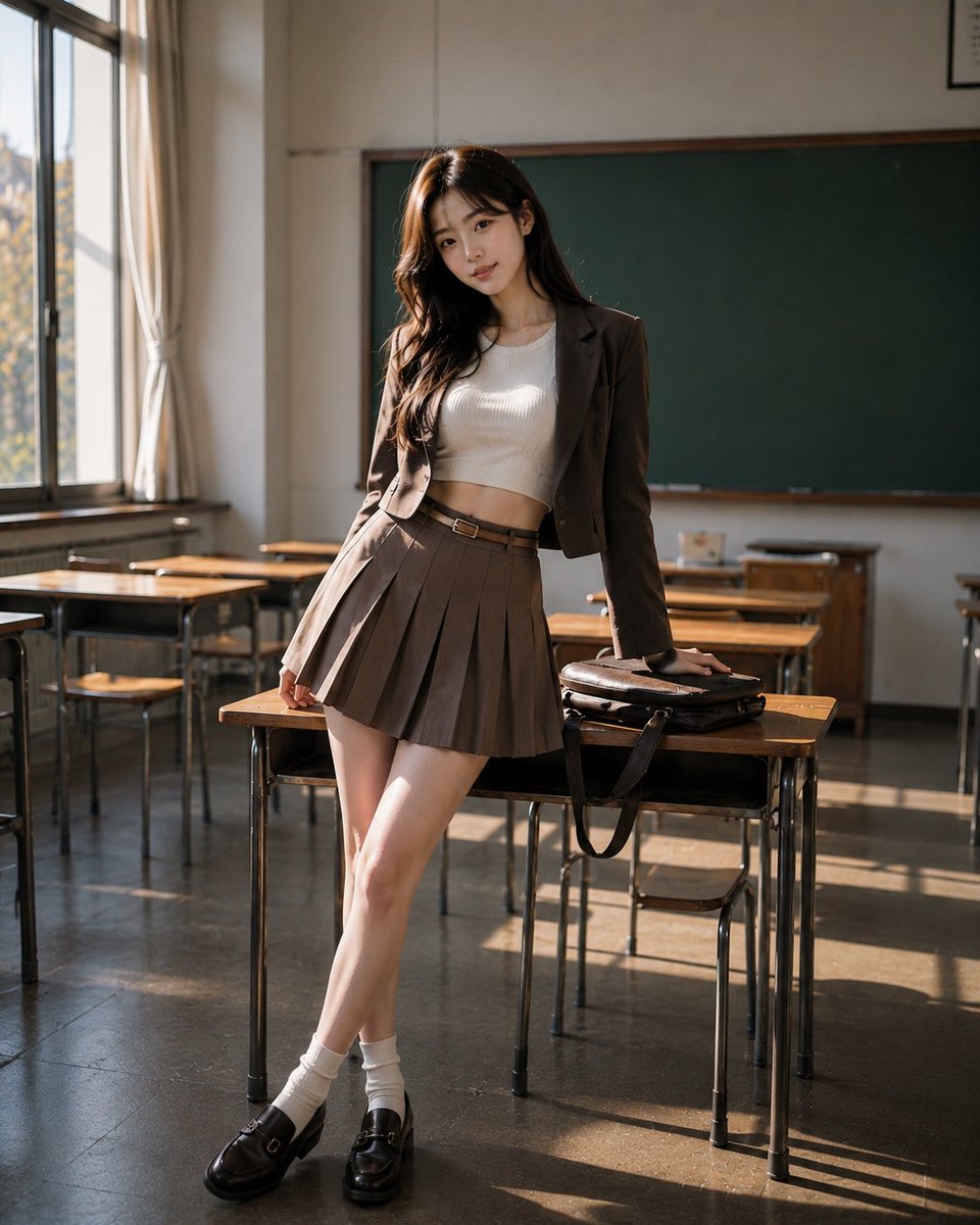 Portrait Éditorial Femme Coréenne Salle de Classe (1/4)