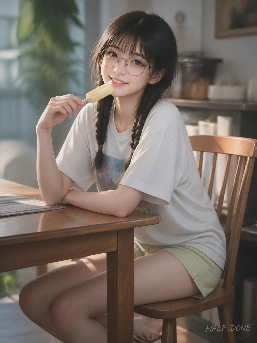 Sunlit Cafe Popsicle Portrait (1/2)