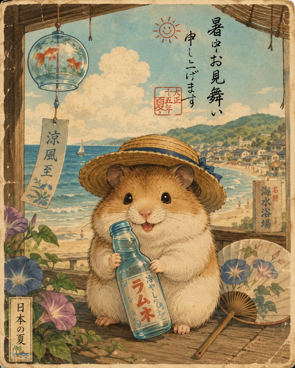 Hamster Japanese Summer Card (1/4)