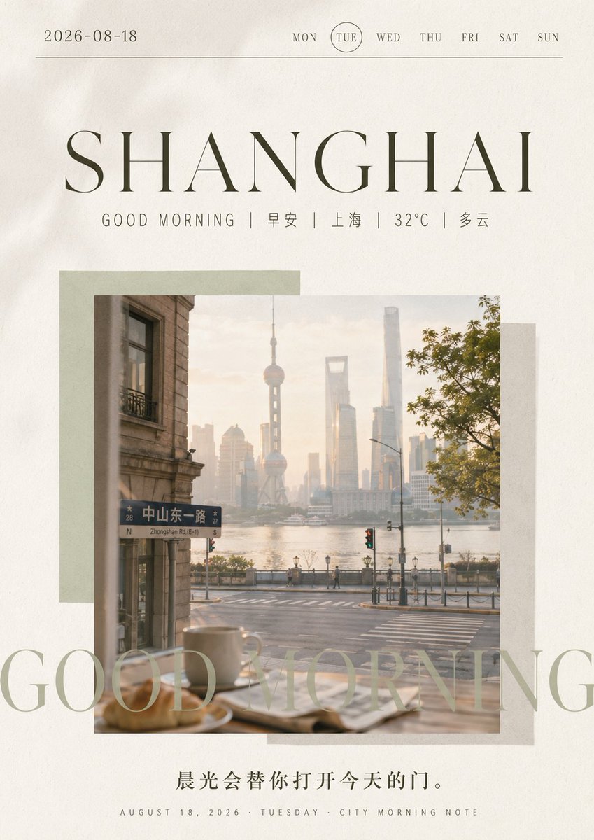 Poster Calendario Mattina Shanghai