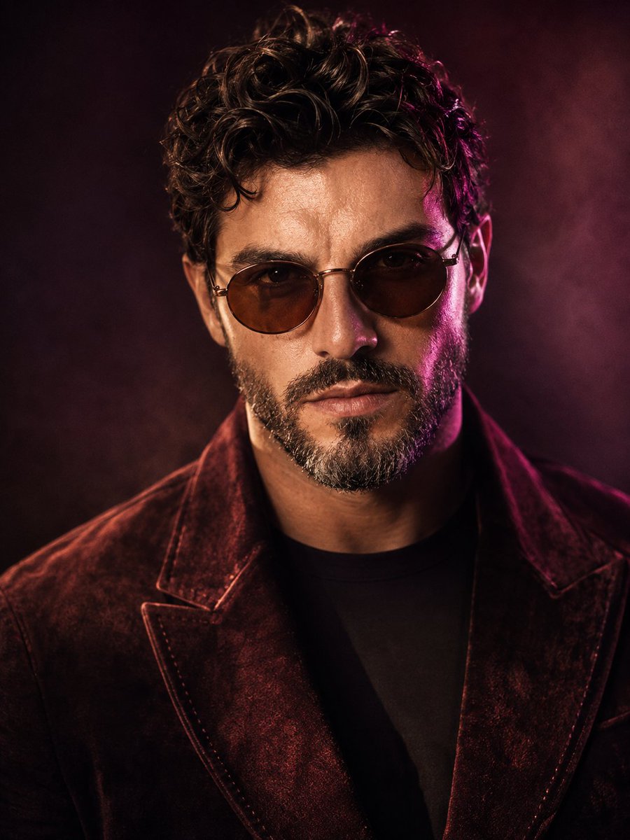 Portrait de studio cinématique d'homme stylé
