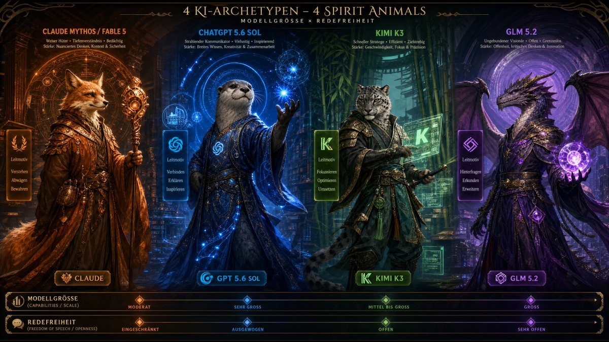 Archétypes d'animaux spirituels de modèles IA (1/2)