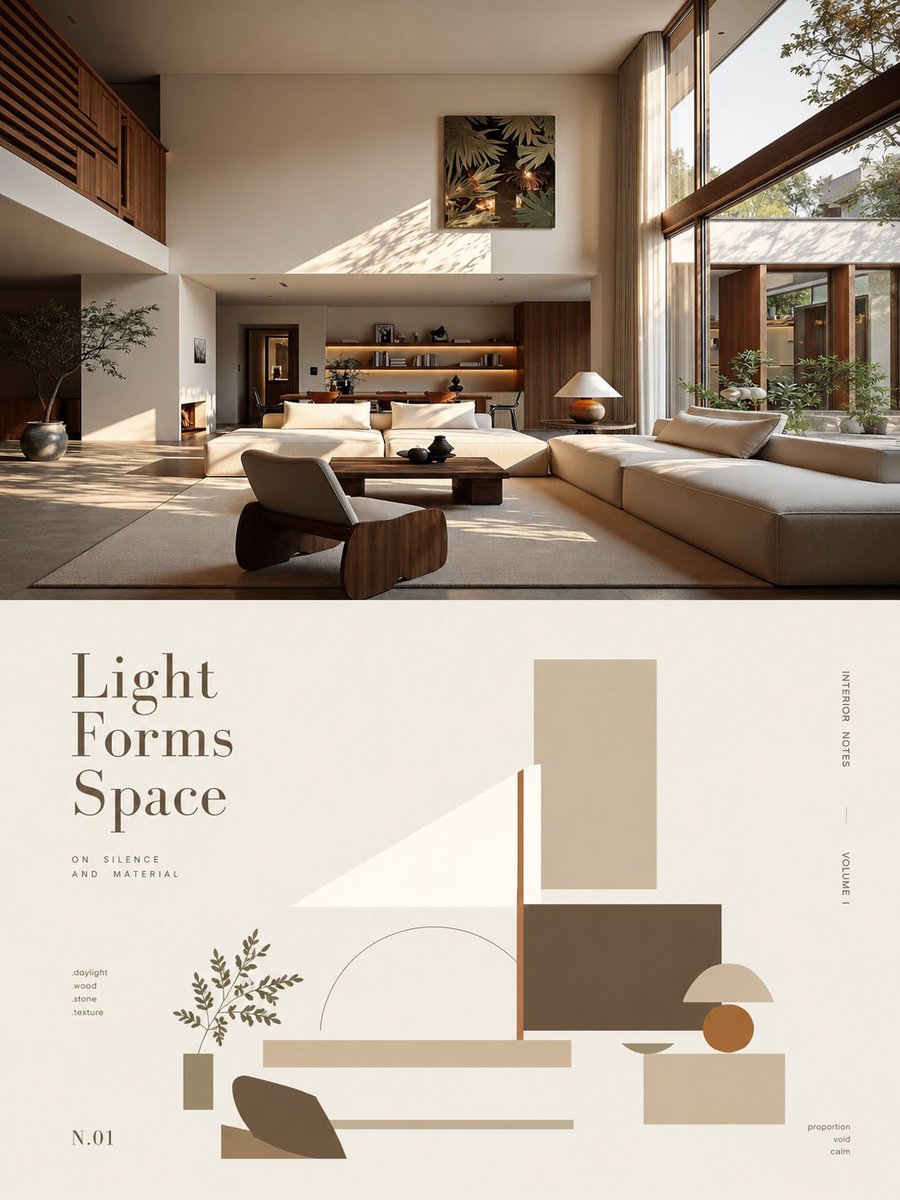 Poster Dekonstruksi Geometris Abstrak Minimalis (1/4)