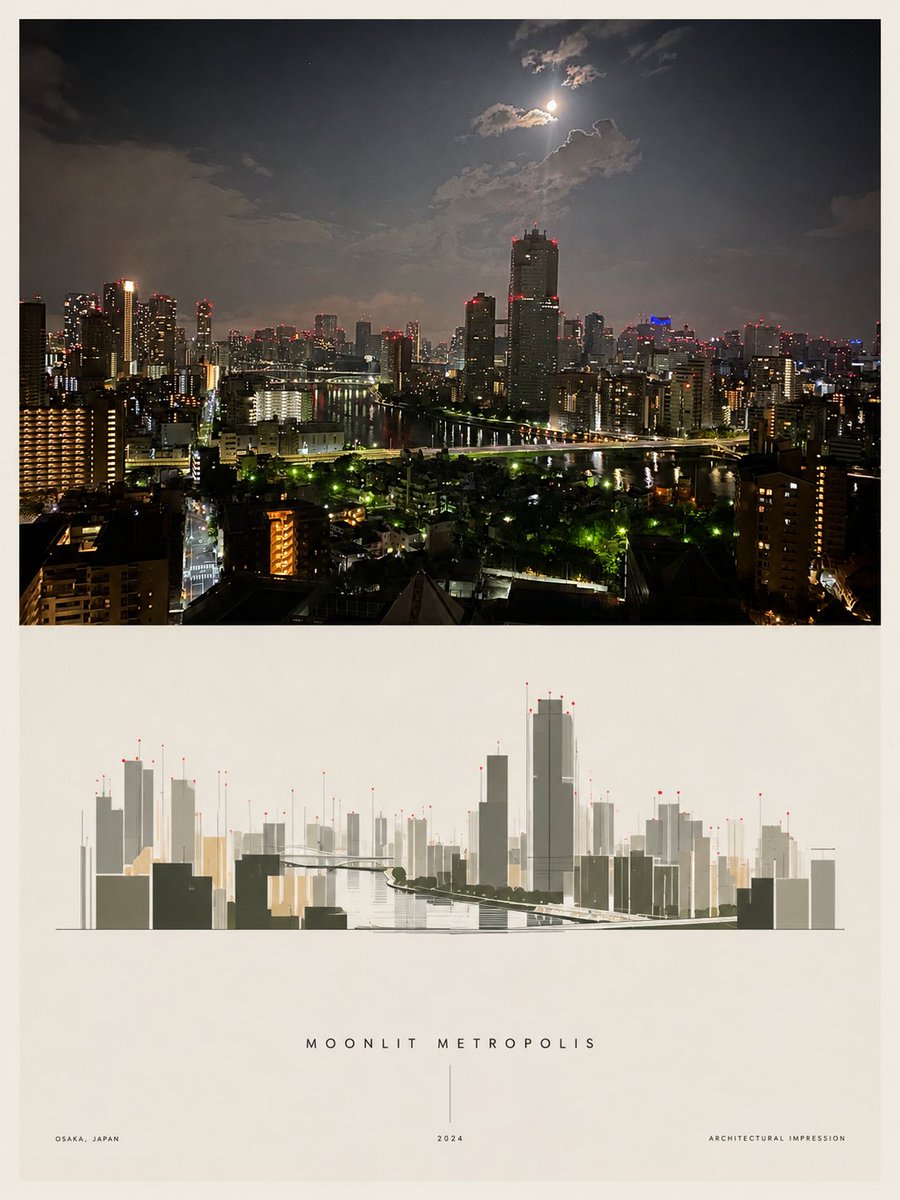 Moonlit Metropolis Poster (1/2)