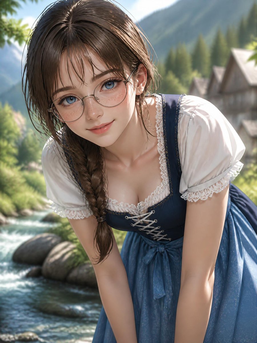 Retrato de Anime Dirndl Alpino