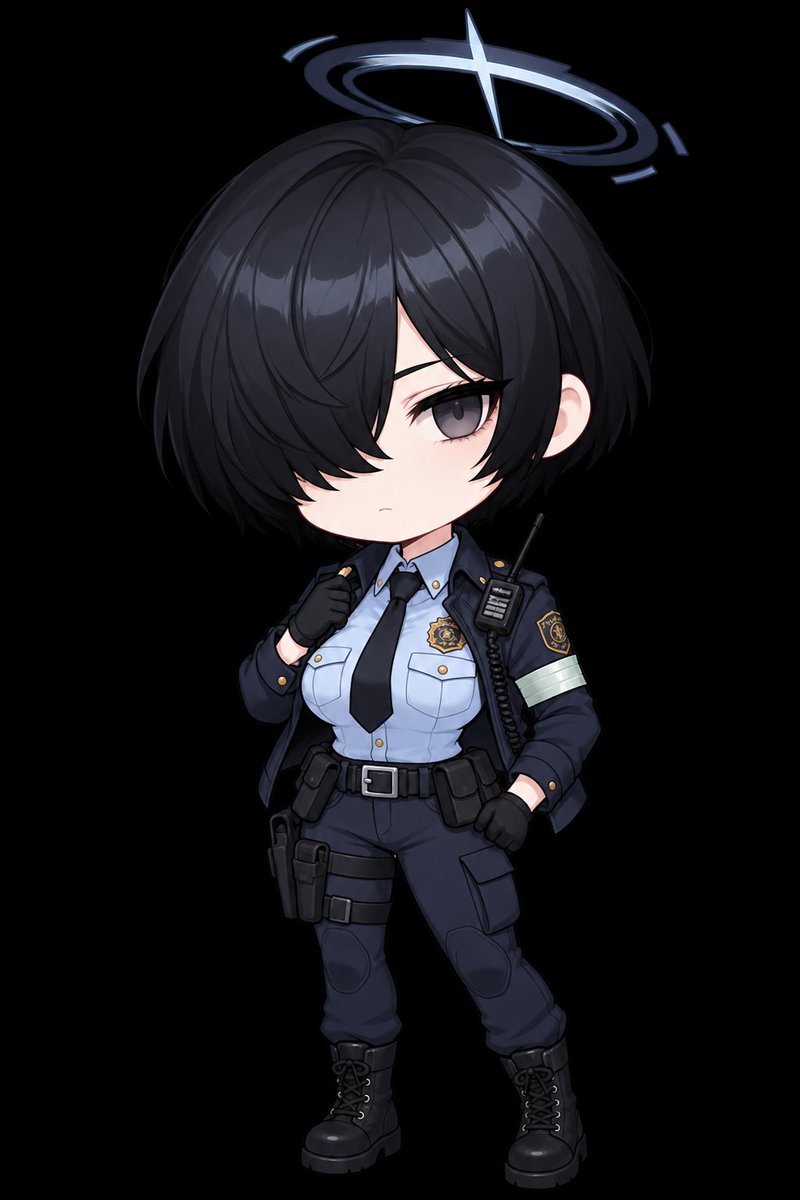 Chica Policía Táctica Chibi con Halo