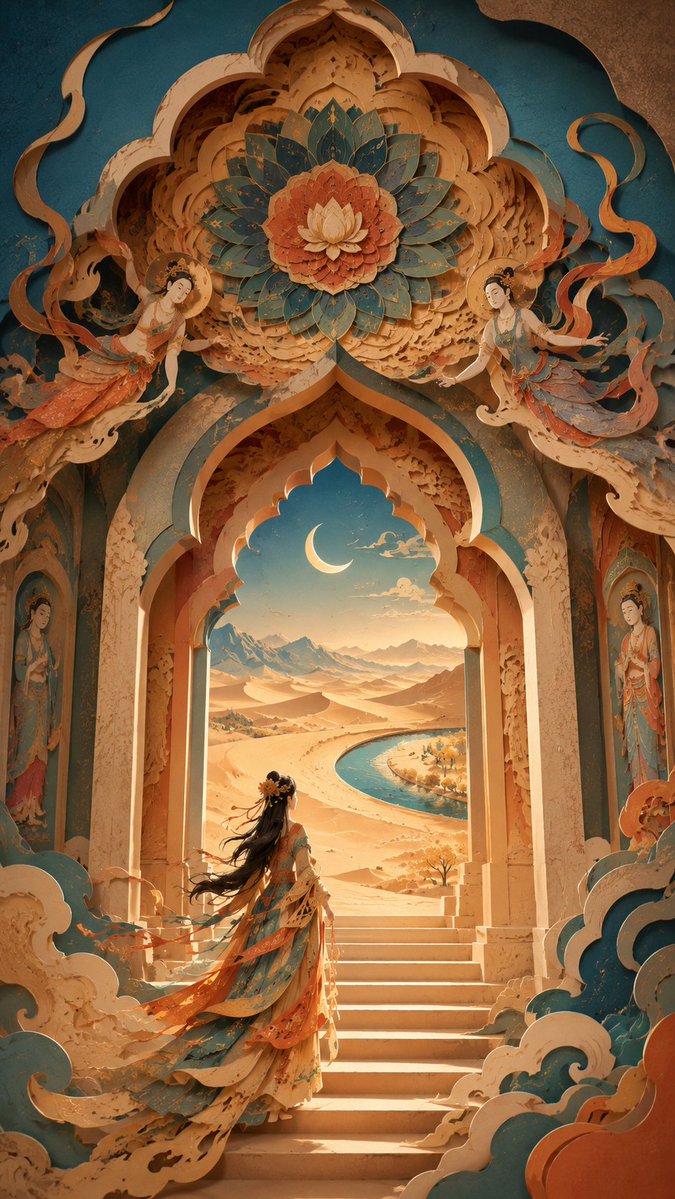 Art Moderne de Découpage de Papier de Dunhuang