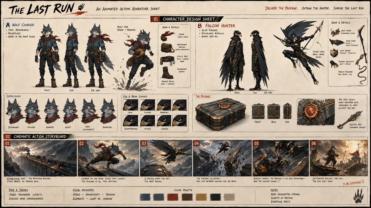 Storyboard de Aventura de Acción Cinematográfica