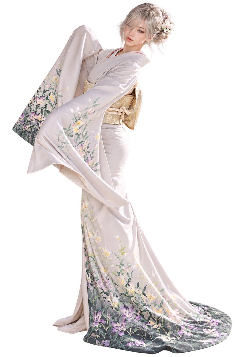 Elegante Recorte de Personaje "Furisode"