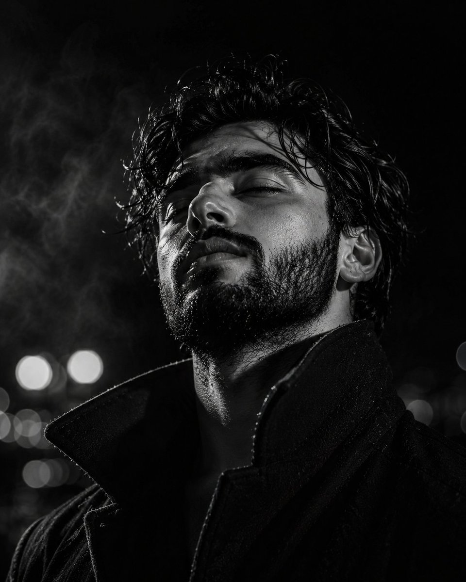 Ritratto Maschile Cinematografico Noir Monocromatico