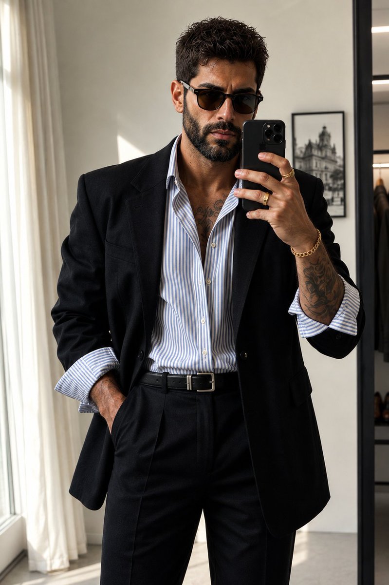 Selfie specchio moda maschile moderna (1/2)