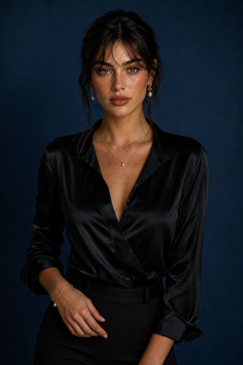 Luxury Studio Portrait with Blue Backdrop (1/4)