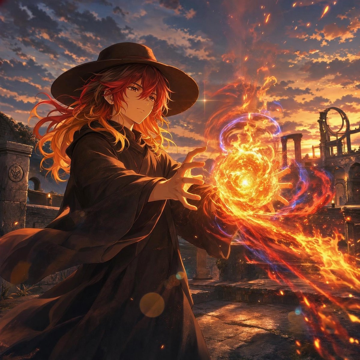 Anime Penyihir Merapal Mantra Api (1/2)