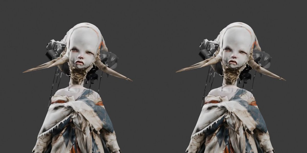 Vista previa de busto de personaje 3D lado a lado (1/2)