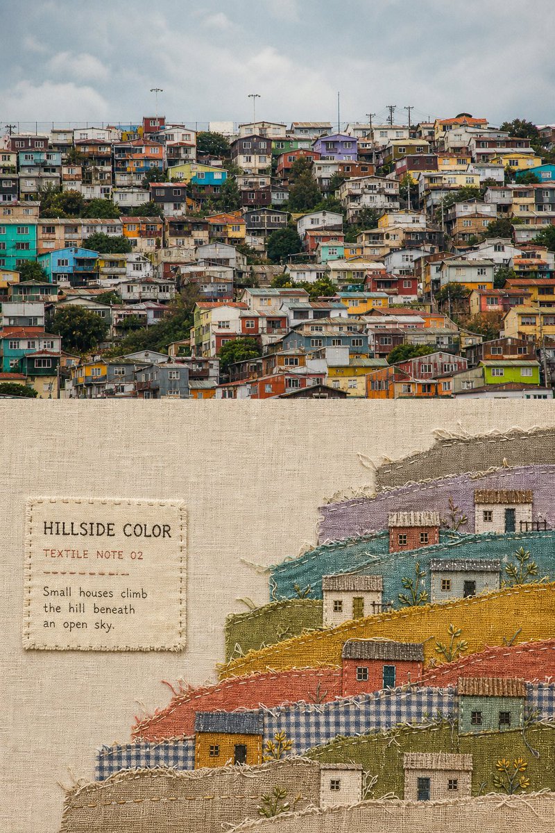 Cartaz de Memória de Viagem em Colagem de Tecido (1/2)