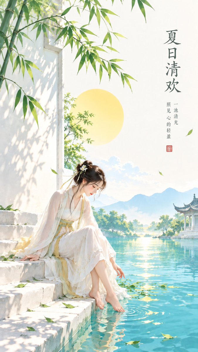 Minimalist Oriental Zen Summer Illustration