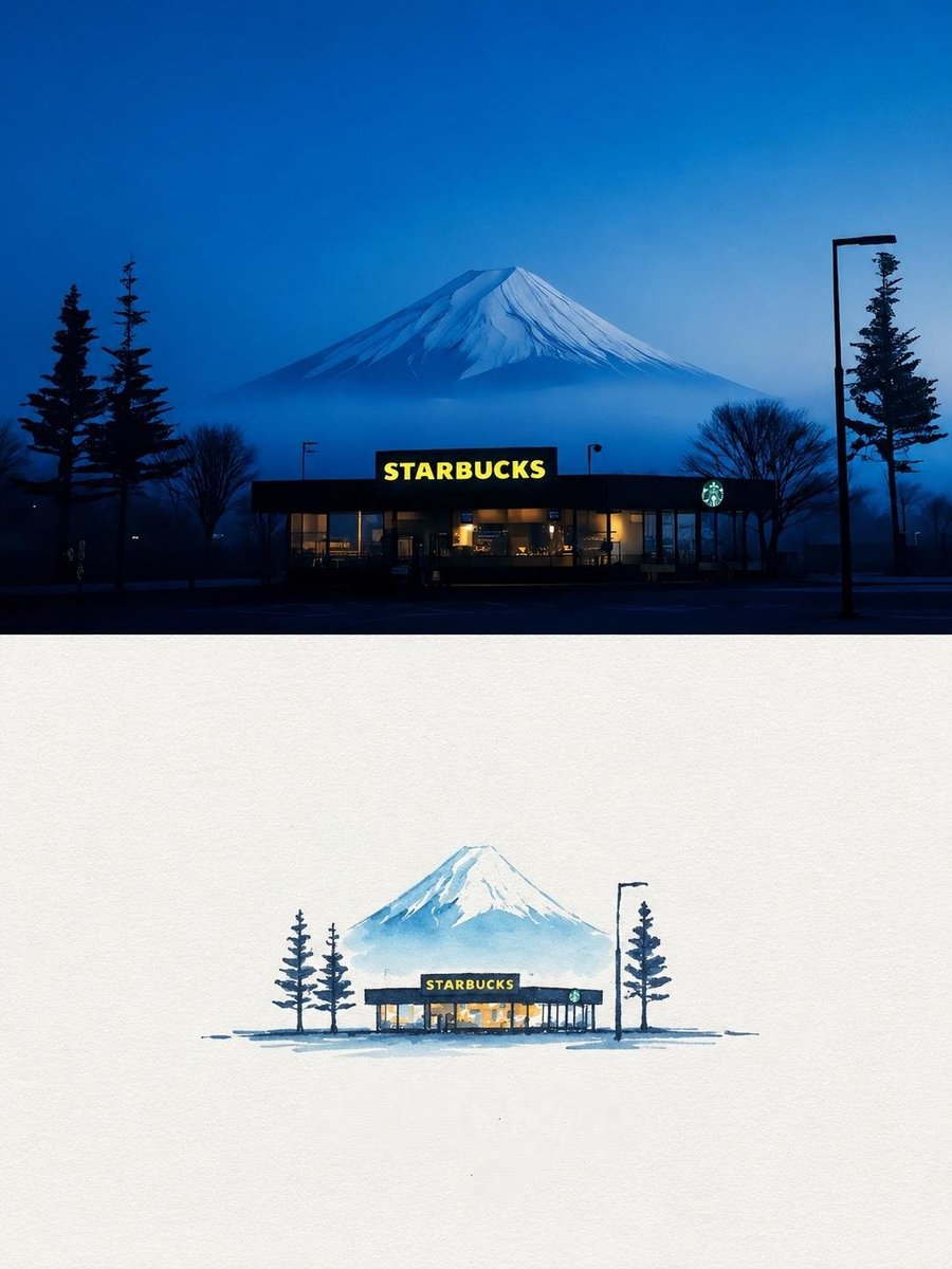 Japanese Watercolor Landscape Transformation (1/2)