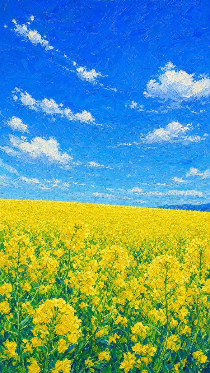 Impasto Rapeseed Field Oil Painting
