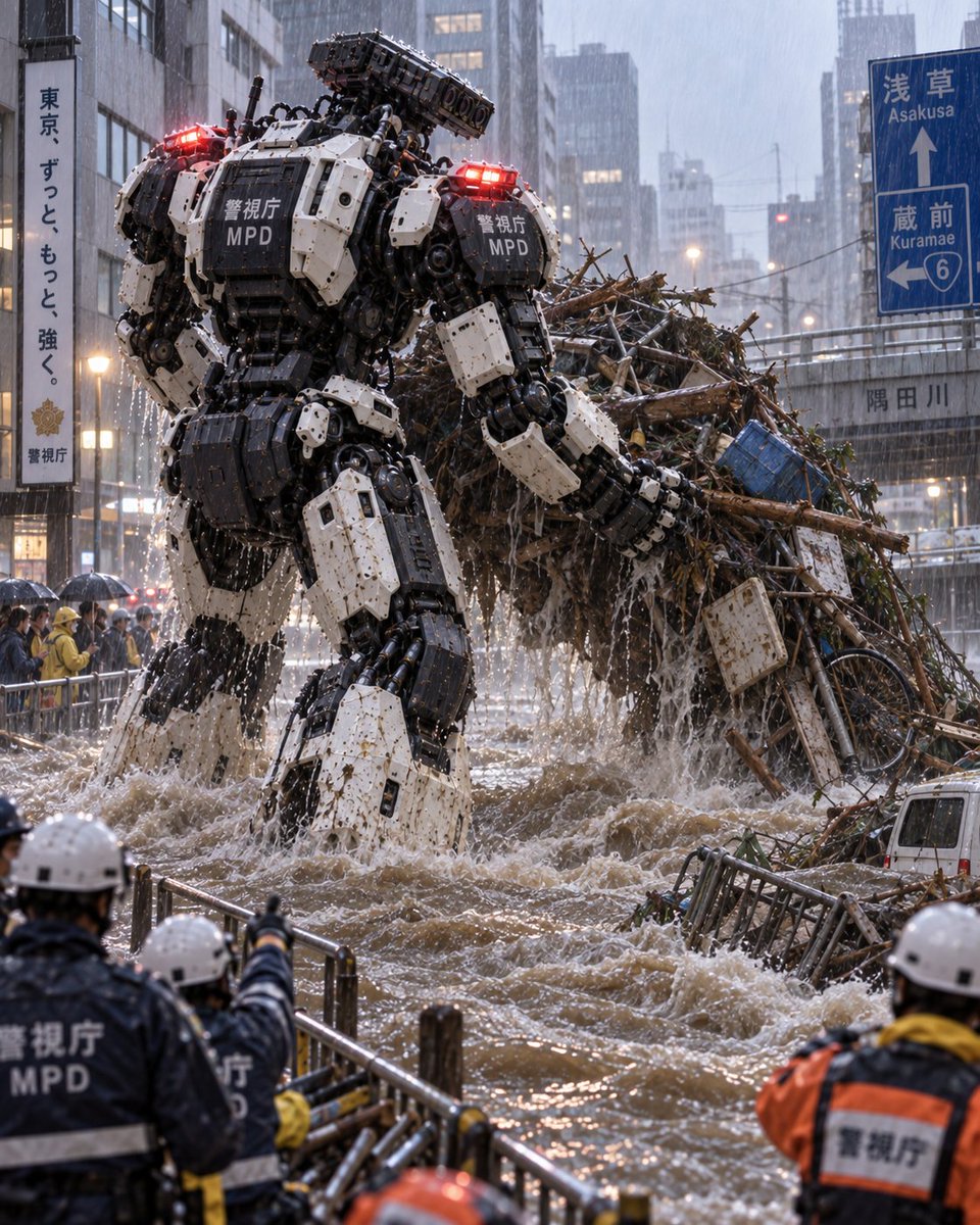 Mech di Soccorso Alluvioni Polizia di Tokyo