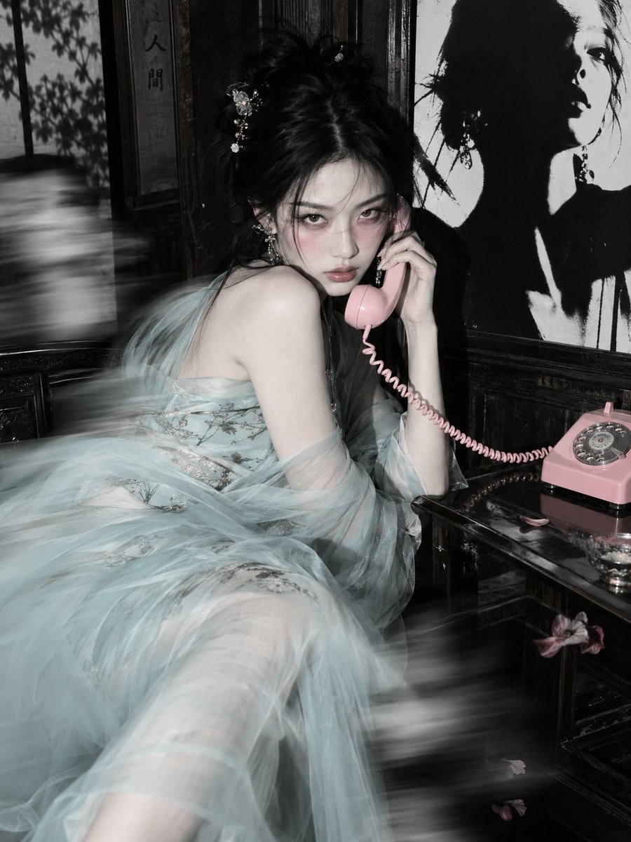 Moody Vintage Phone Fashion Portrait