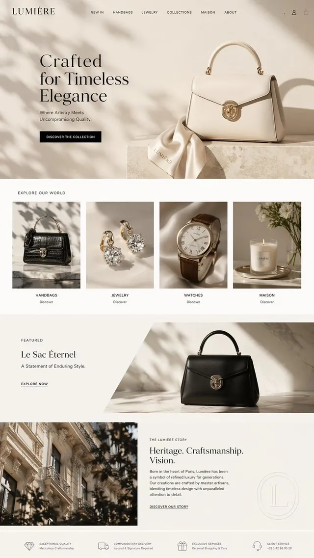 Luxury E-Commerce Landing Page Mockup