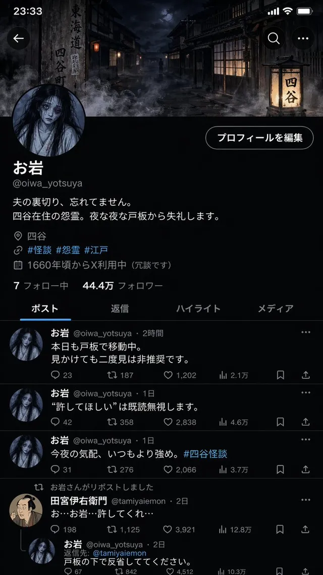 民间传说角色社交媒体个人资料
