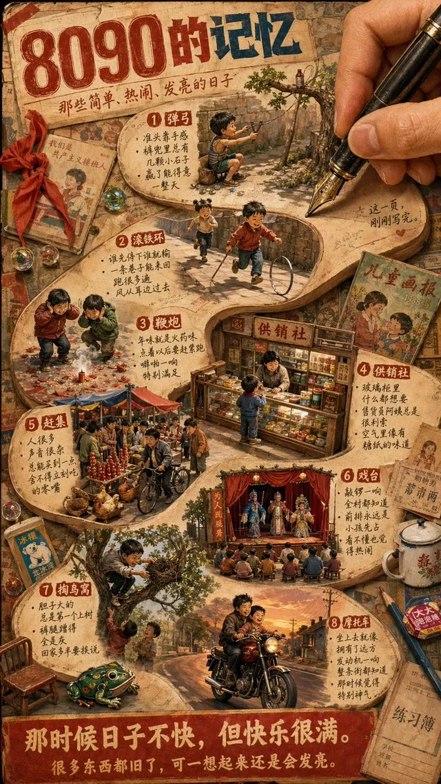 Cartaz Nostálgico de Memórias da China dos Anos 80 e 90