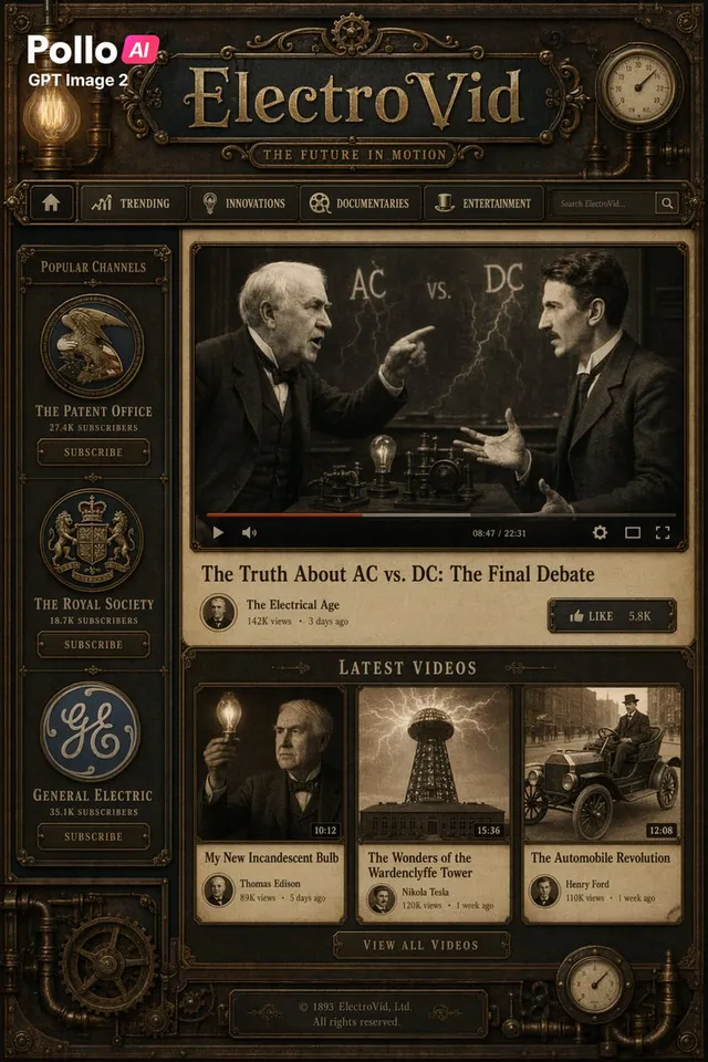 Steampunk ElectroVid Video Platform UI