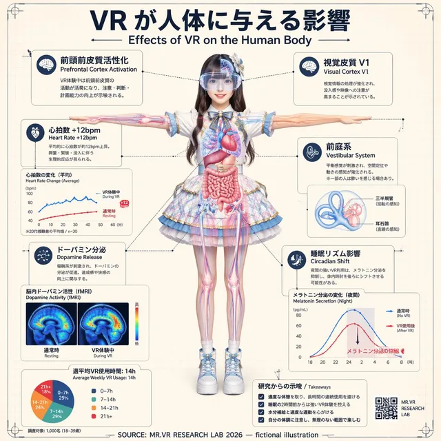 VR-Effekte auf den menschlichen Körper Infografik