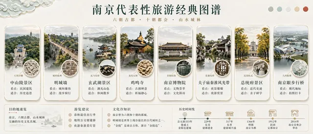 Póster Atlas Turístico Clásico de Nanjing