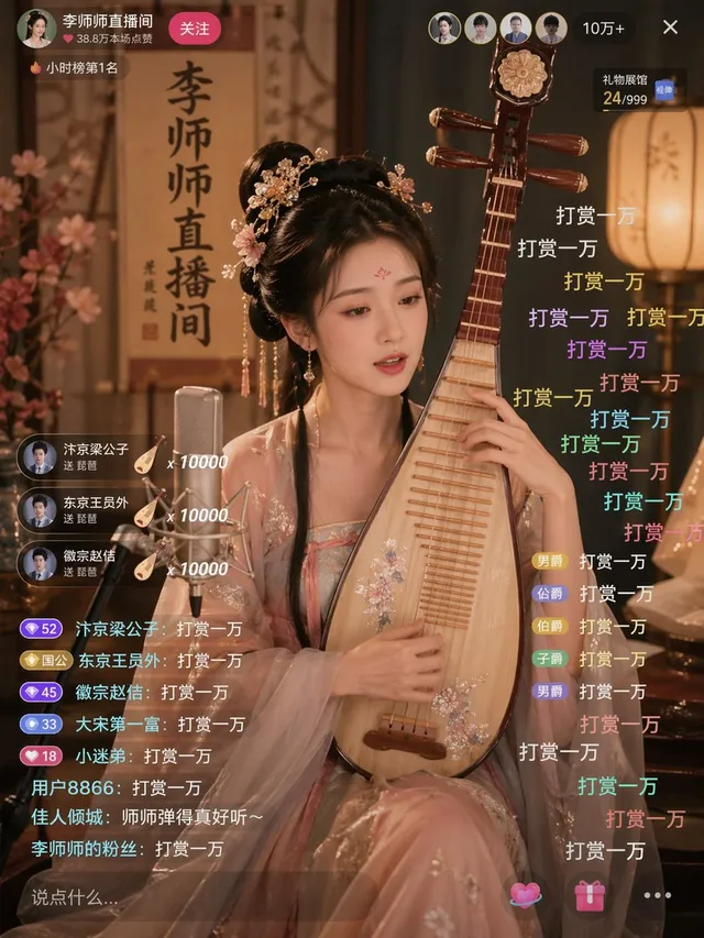 古代美人直播場景