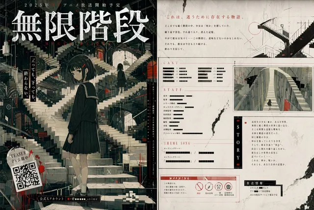 Poster Anime Labirin Tangga Tak Terbatas Surealis
