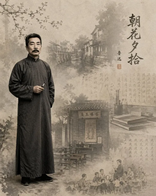 Lu Xun Literatur-Themen-Illustration