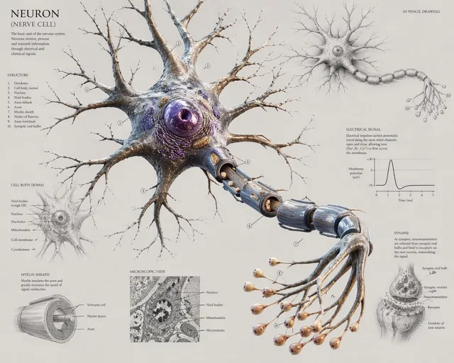 Wissenschaftliches Neuron Anatomie Poster